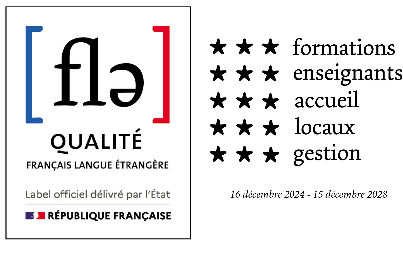 CIEF Awarded the Qualité FLE Label!